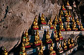 Inle Lake Myanmar. Pindaya, the famous Shwe Oo Min pagoda, a natural cave filled with thousands of gilded Buddha statues.